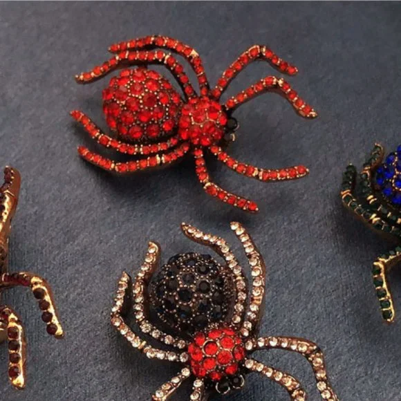 Spider Crystal Rhinestone Brooch - Picture 11 of 16